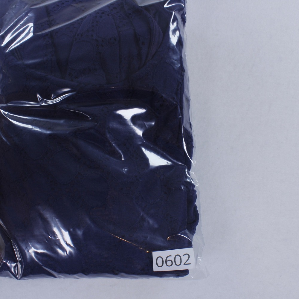 Ronni Nicole Navy Blue Lace A-Line Dress Size 12 Short Sleeve Eyelet